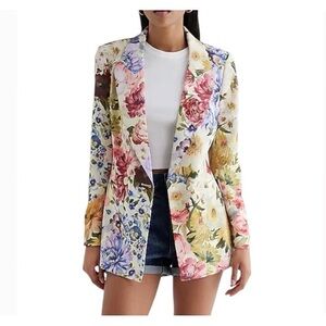 Express Floral Double Breasted Blazer NWT